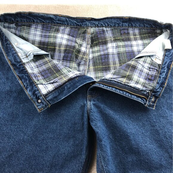 Carhartt Mens Work Jeans Size 46x30 Relaxed Fit Blue Denim B21DST Straight Leg - Picture 10 of 15